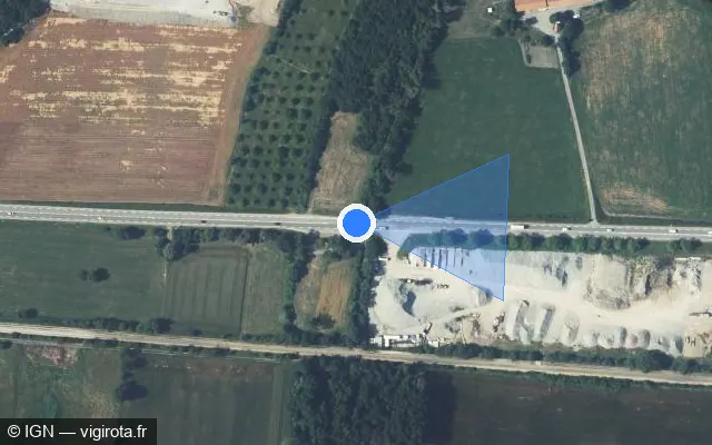 Vue satellite de l'emplacement du radar tourelle à La Rochette sur Route de Briançon / N 94