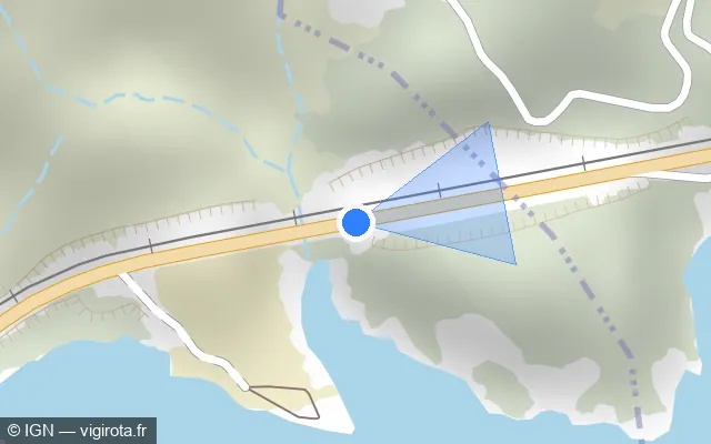 Vue plan de l'emplacement du radar tourelle à Prunières sur N 94