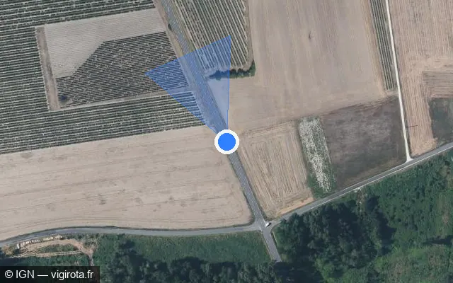 Vue satellite de l'emplacement du radar tourelle à Saint-Fort-sur-le-Né sur D 731