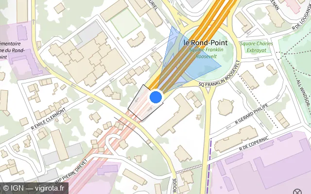 Vue plan de l'emplacement du radar tourelle à La Ricamarie sur N 88