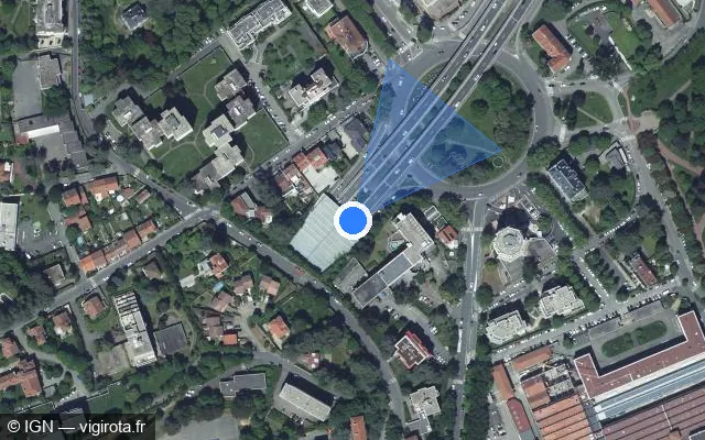 Vue satellite de l'emplacement du radar tourelle à La Ricamarie sur N 88