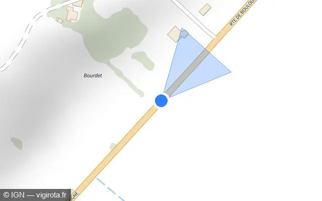 Vue plan de l'emplacement du radar tourelle à Lombez sur Route de Boulogne / D 632