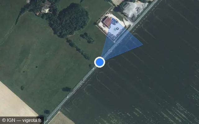 Vue satellite de l'emplacement du radar tourelle à Lombez sur Route de Boulogne / D 632