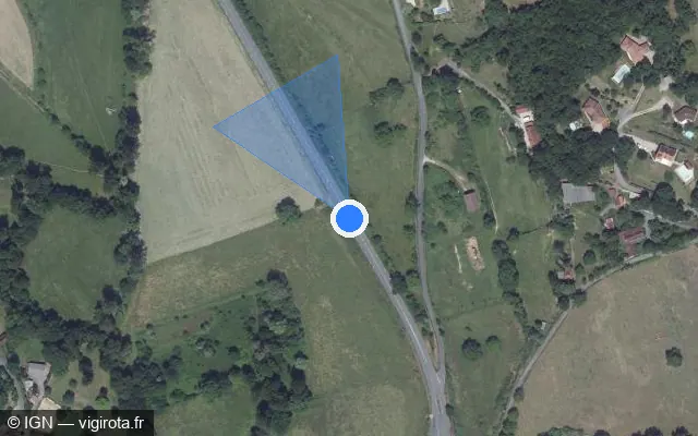 Vue satellite de l'emplacement du radar tourelle à Camburat sur D 840
