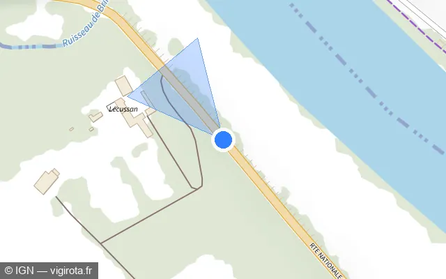 Vue plan de l'emplacement du radar tourelle à Boé sur Route Nationale 21 / N 21