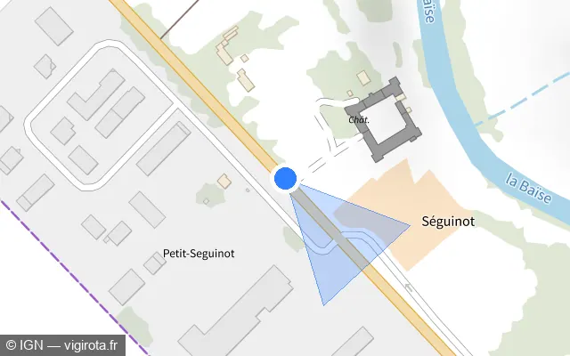 Vue plan de l'emplacement du radar tourelle à Lavardac sur Route de Bordeaux / D 930