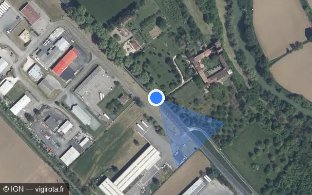 Vue satellite de l'emplacement du radar tourelle à Lavardac sur Route de Bordeaux / D 930