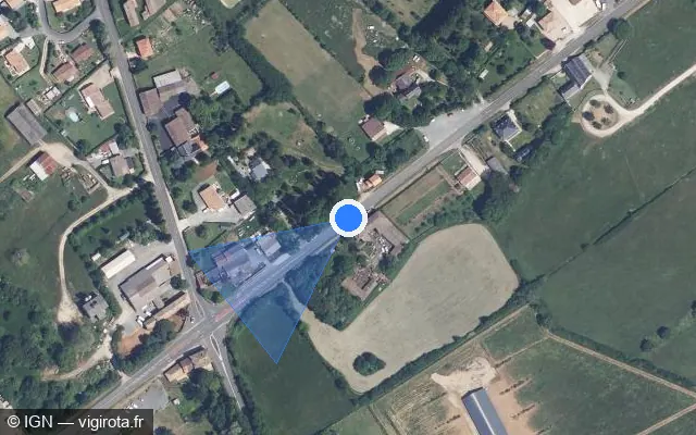 Vue satellite de l'emplacement du radar tourelle à Chey sur Route de Poitiers / D 950