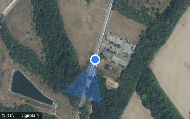 Vue satellite de l'emplacement du radar tourelle à La Balme-les-Grottes sur Route de Lagnieu / D 20