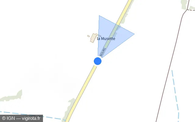 Vue plan de l'emplacement du radar tourelle à Chalamont sur Route de Bourg / D 22
