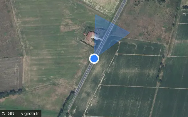 Vue satellite de l'emplacement du radar tourelle à Chalamont sur Route de Bourg / D 22