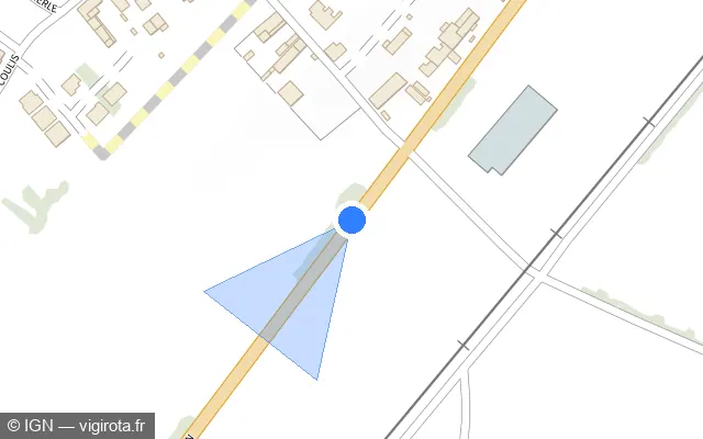Vue plan de l'emplacement du radar tourelle à Pérouges sur Route de Lyon / D 1084