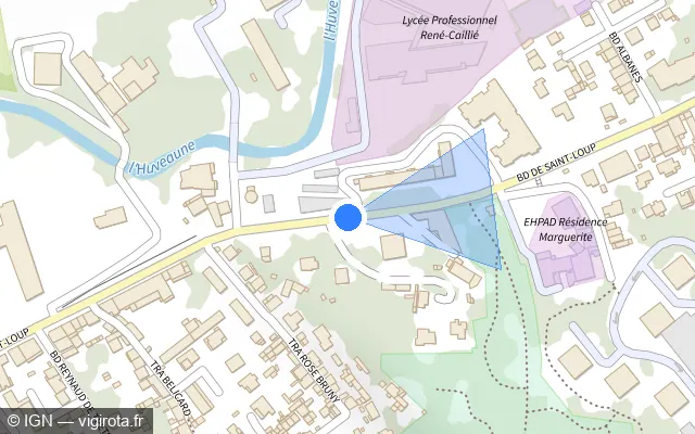 Vue plan de l'emplacement du radar tourelle à Marseille sur Boulevard de Saint-Loup / D 8n