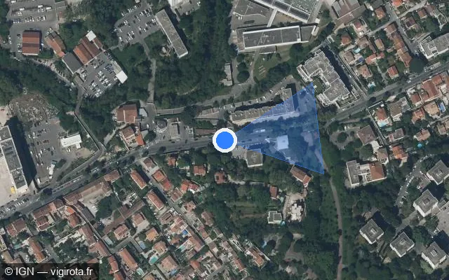 Vue satellite de l'emplacement du radar tourelle à Marseille sur Boulevard de Saint-Loup / D 8n