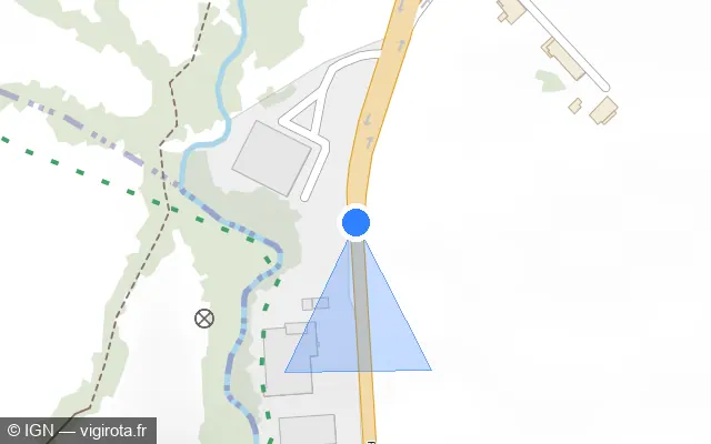 Vue plan de l'emplacement du radar tourelle à Ségny sur Route de Genève / D 1005