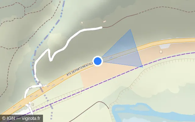Vue plan de l'emplacement du radar tourelle à Beaumettes sur D 900