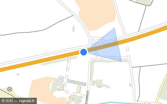 Vue plan de l'emplacement du radar tourelle à Saint-Laurent-de-la-Salanque sur D 83