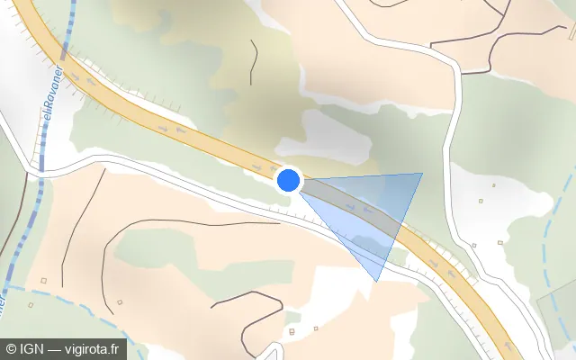 Vue plan de l'emplacement du radar tourelle à Collioure sur D 914