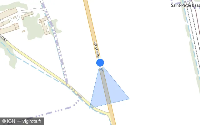 Vue plan de l'emplacement du radar tourelle à Nouilhan sur Route de Maubourguet / D 935