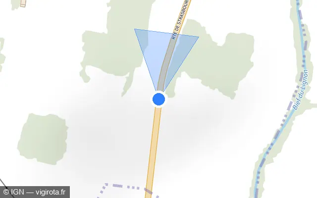 Vue plan de l'emplacement du radar tourelle à Bény sur Route de Strasbourg / D 1083