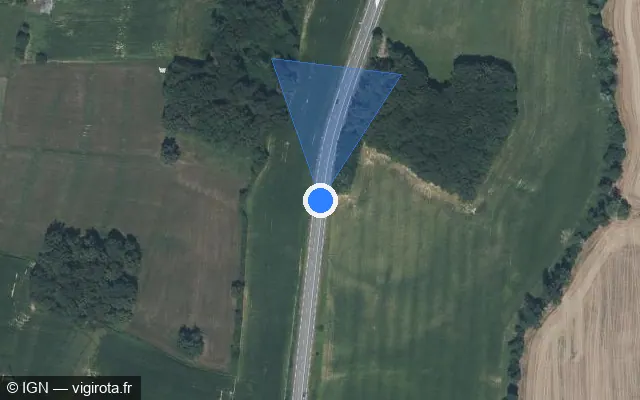 Vue satellite de l'emplacement du radar tourelle à Bény sur Route de Strasbourg / D 1083