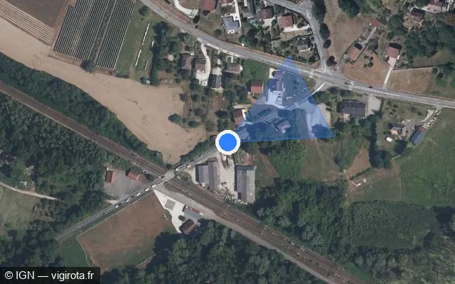 Vue satellite de l'emplacement du radar tourelle à Culoz-Béon sur Route des Marais / D 37
