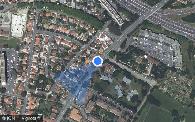 Vue satellite de l'emplacement du radar tourelle à Toulouse sur Route de Seysses / M 15