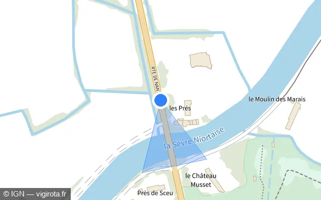 Vue plan de l'emplacement du radar tourelle à Marans sur D 137 / E 03