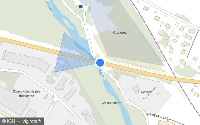 Vue plan de l'emplacement du radar tourelle à Faverges-Seythenex sur D 1508