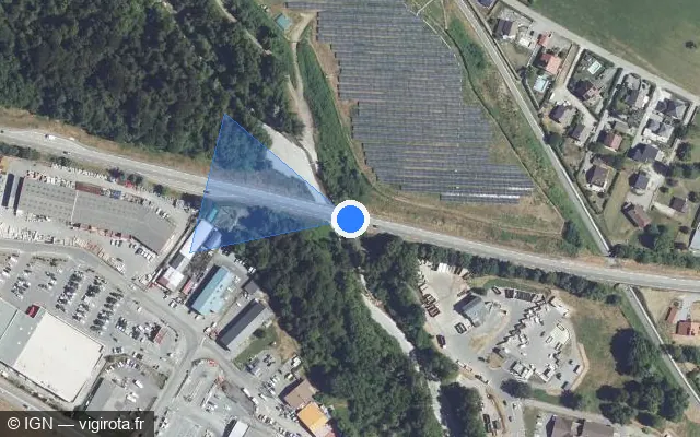 Vue satellite de l'emplacement du radar tourelle à Faverges-Seythenex sur D 1508