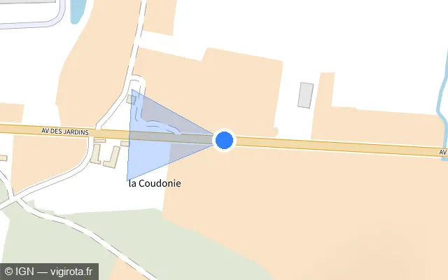 Vue plan de l'emplacement du radar tourelle à Terrasson-Lavilledieu sur Avenue des Jardins / D 6089