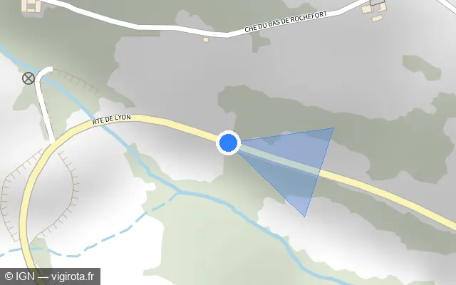 Vue plan de l'emplacement du radar tourelle à Saint-Martin-en-Haut sur D 311