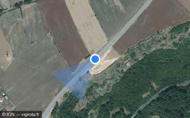 Vue satellite de l'emplacement du radar tourelle à Ceyssac sur Route d'Espaly / D 589
