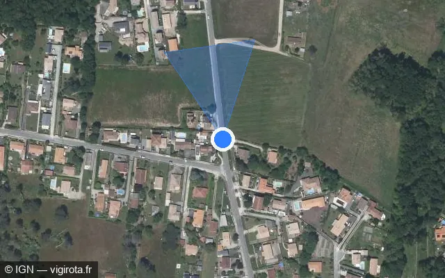Vue satellite de l'emplacement du radar tourelle à Parempuyre sur Rue de Macau