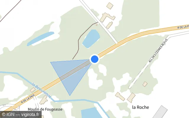 Vue plan de l'emplacement du radar tourelle à Saint-Médard-de-Mussidan sur Rue de la Paix / D 6089