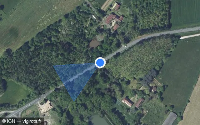 Vue satellite de l'emplacement du radar tourelle à Saint-Médard-de-Mussidan sur Rue de la Paix / D 6089