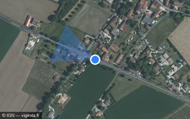 Vue satellite de l'emplacement du radar tourelle à Neuvicq-le-Château sur Route de Saint-Jean-d'Angély / D 939