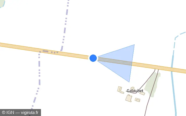 Vue plan de l'emplacement du radar tourelle à Maulichères sur Route de Monplaisir / D 935