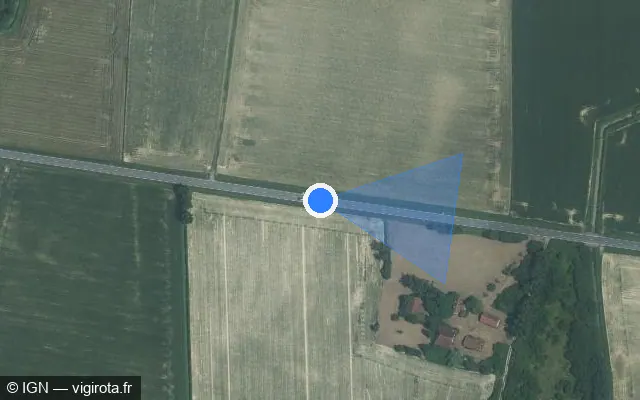 Vue satellite de l'emplacement du radar tourelle à Maulichères sur Route de Monplaisir / D 935