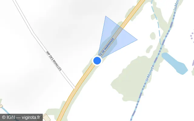 Vue plan de l'emplacement du radar tourelle à Seyches sur Route de Marmande / D 933