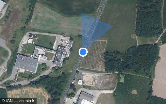 Vue satellite de l'emplacement du radar tourelle à Boz sur Route de Mâcon / D 933