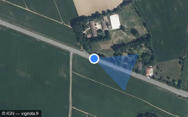 Vue satellite de l'emplacement du radar tourelle à Saint-Genis-sur-Menthon sur Route de Bourg / D 1079