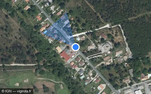 Vue satellite de l'emplacement du radar tourelle à Le Pian-Médoc sur Route de Soulac / D 1