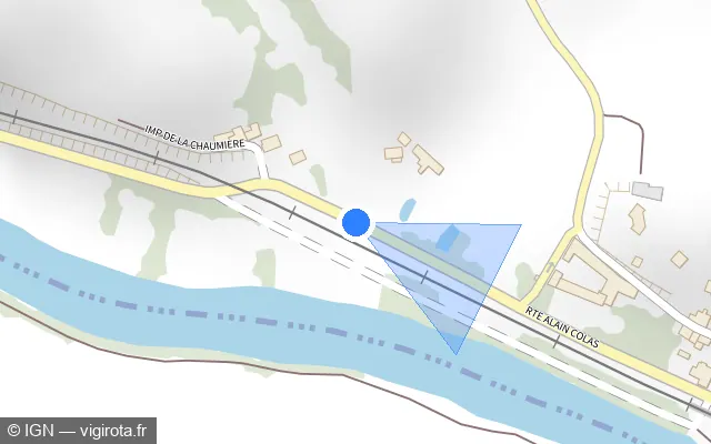 Vue plan de l'emplacement du radar tourelle à Chaniers sur Route Alain Colas / D 24