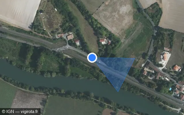 Vue satellite de l'emplacement du radar tourelle à Chaniers sur Route Alain Colas / D 24