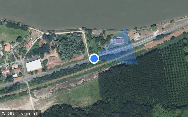 Vue satellite de l'emplacement du radar tourelle à Urcuit sur Route de Bayonne / D 261