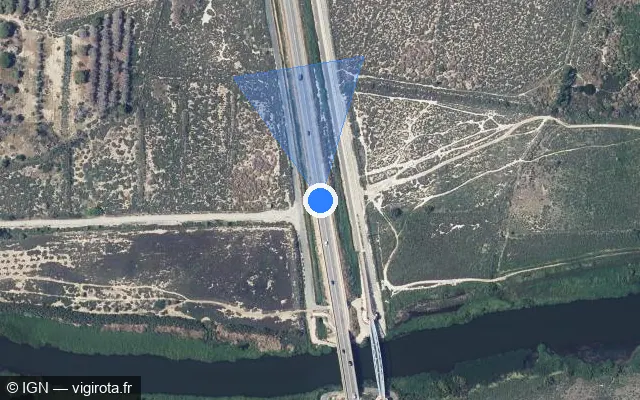 Vue satellite de l'emplacement du radar tourelle à Torreilles sur Route du Littoral / D 81