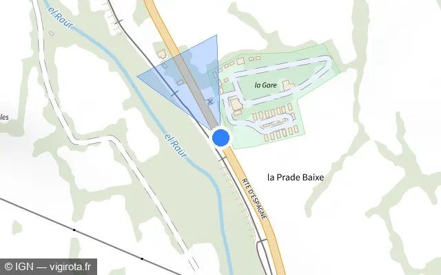 Vue plan de l'emplacement du radar tourelle à Ur sur N 20 / E 09