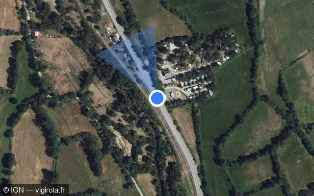Vue satellite de l'emplacement du radar tourelle à Ur sur N 20 / E 09