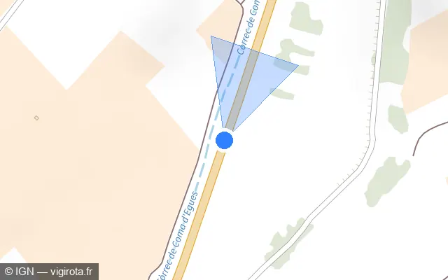 Vue plan de l'emplacement du radar tourelle à Villemolaque sur Route du Perthus / D 900